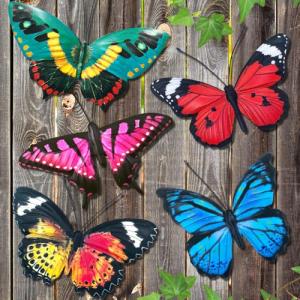 Lifelike Metal Butterfly Wall Art - 5 Pack