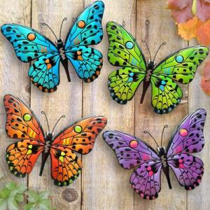 Metal Butterfly Wall Art - 4 Pack for Outdoors