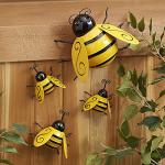4PCS 3D Metal Bumble Bee Wall Decor