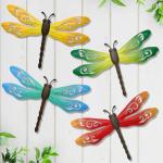 4 Pack Metal Dragonfly Wall Decor for Outdoors