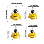 4PCS 3D Metal Bumble Bee Wall Decor