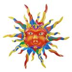 Colorful 30" Metal Sun Wall Art for Outdoors