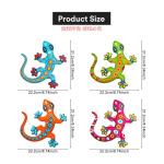 Metal Gecko Wall Art - Set of 4 Decor