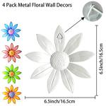 Colorful Metal Flower Wall Decor Set, 4 Pack