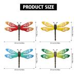 4 Pack Metal Dragonfly Wall Decor for Outdoors