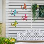 Metal Gecko Wall Art - Set of 4 Decor