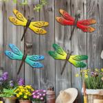 4 Pack Metal Dragonfly Wall Decor for Outdoors
