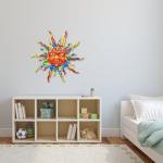 Colorful 30" Metal Sun Wall Art for Outdoors