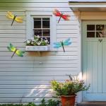 4 Pack Metal Dragonfly Wall Decor for Outdoors