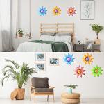 Colorful Metal Flower Wall Decor Set, 4 Pack
