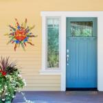 Colorful 30" Metal Sun Wall Art for Outdoors