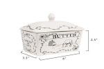 Charming Butter Dish with Lid and Farm Design