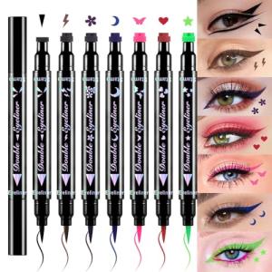 7-Piece Colored Liquid Eyeliner Stamp Set