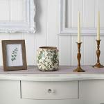 Tuscan Green Scroll 6.5in Ceramic Planter