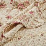 Antique Rose Cotton Quilted Throw Blanket, 50x60