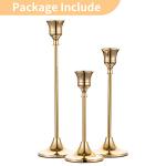 Brass Gold Candlestick Holders Set of 3