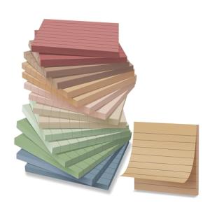 16 Pack Vintage Color Sticky Notes - 3x3 Inches