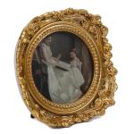 Vintage Round Gold Picture Frame 3x3 inches