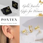 Trendy Gold Huggie Hoop Stud Earrings Set