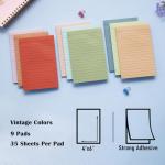 9 Vintage 4x6 Lined Sticky Notes - 9 Pack