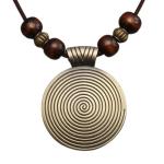 Boho Vintage Wooden Pendant Necklace for Women