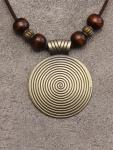 Boho Vintage Wooden Pendant Necklace for Women