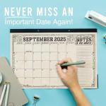 Vintage 18-Month Teacher Desk Calendar 2025-2026