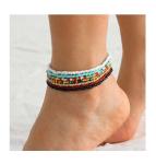 Colorful Beaded African Anklets for Women (7PCS)