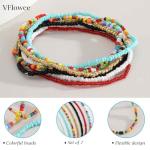Colorful Beaded African Anklets for Women (7PCS)