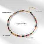 Boho Beaded Choker Necklace with Gemstones and Pearls