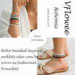 Colorful Beaded African Anklets for Women (7PCS)