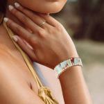 Boho Agalmatolite Beaded Leather Wrap Bracelet