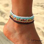 Colorful Beaded African Anklets for Women (7PCS)