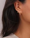 Trendy Gold Hoop Earrings Set with Zirconia