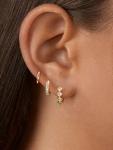 Trendy Gold Hoop Earrings Set with Zirconia