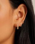 Trendy Gold Hoop Earrings Set with Zirconia