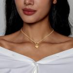 Gold Plated Heart Necklace with Chunky Chain