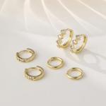 Trendy Gold Hoop Earrings Set with Zirconia