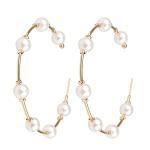Stylish Hypoallergenic Pearl Hoop Earrings for Women