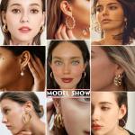 Gold Earring Set: 36 Pairs for Women