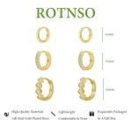 Trendy Gold Hoop Earrings Set with Zirconia