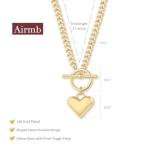 Gold Plated Heart Necklace with Chunky Chain
