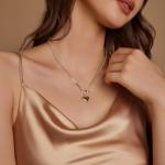 Gold Plated Heart Necklace with Chunky Chain