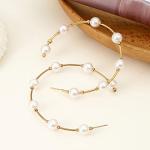 Stylish Hypoallergenic Pearl Hoop Earrings for Women