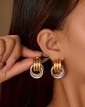 Chunky Gold Silver Knot Drop Earrings