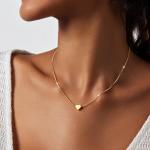 Dainty Gold Heart Necklace for Women