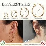 Gold Plated Hoop Earrings Set for Women