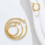 Gold Plated Hoop Earrings Set for Women