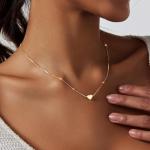 Dainty Gold Heart Necklace for Women