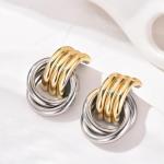 Chunky Gold Silver Knot Drop Earrings